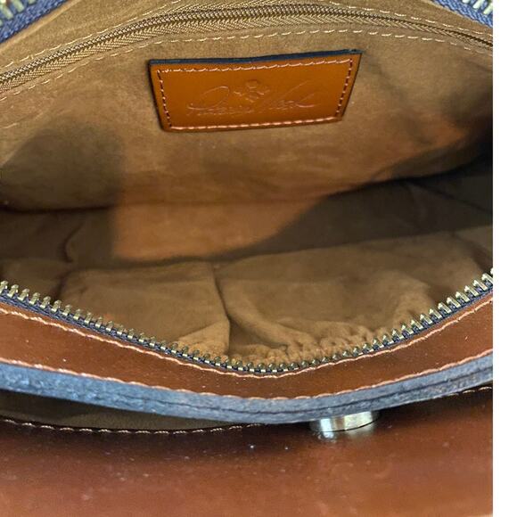 Patricia Nash Rienzo Satchel Shoulder Bag Vintage Tan Leather European Map NWT - Picture 8 of 11